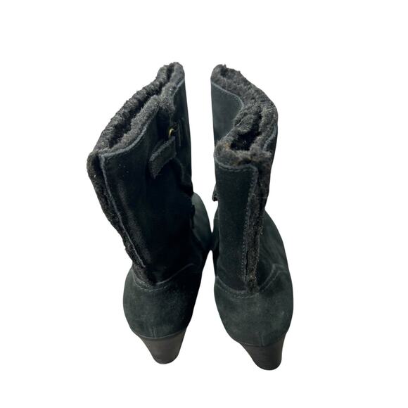 Clarks Bendables 39384 Black‎ Suede Leather Zip Mid Calf Boots Womens Size 7.5 W - Picture 4 of 6